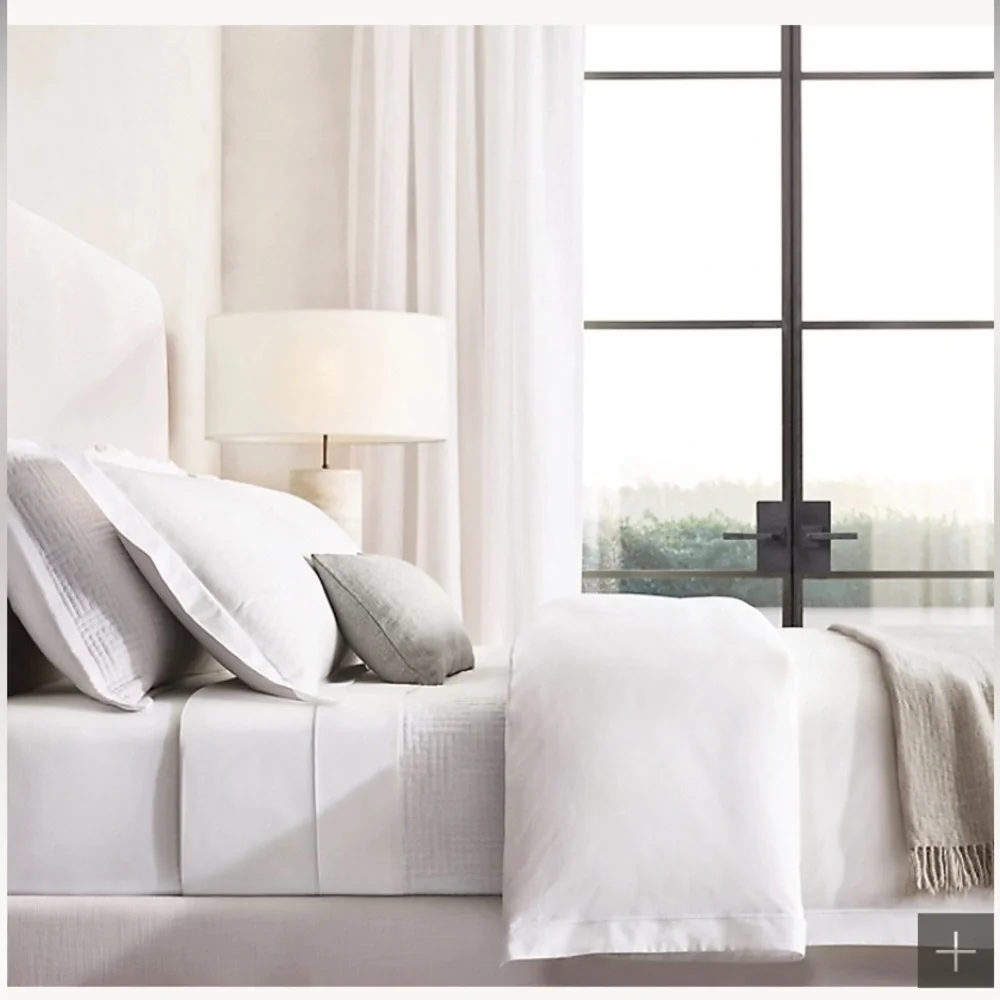 RESTORATION HARDWARE ITALIAN CLASSIC PERCALE QUEEN DUVET
